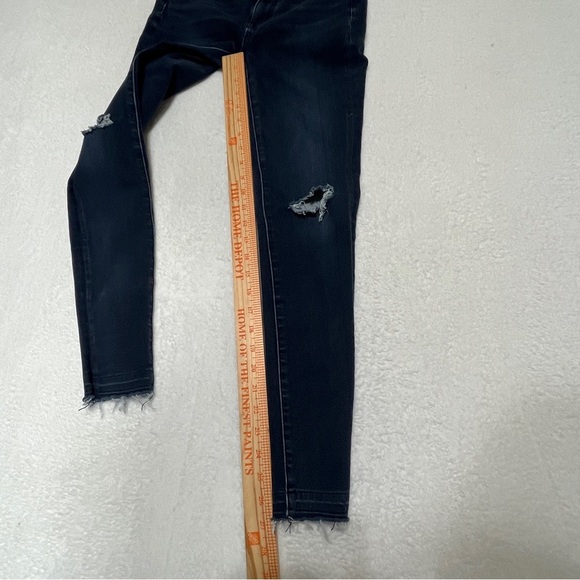 American Eagle Hi-Rise Jegging Super Stretch X 4 Distressed Dark Wash Size 2 - Picture 13 of 14